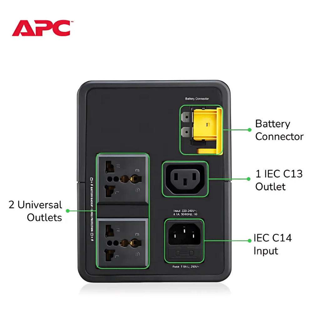เครื่องสำรองไฟฟ้า APC 950VA 520 วัตต์ รุ่น BX950MI-MS EASY UPS 4 ช่อง ป้องกัน ไฟตก ไฟเกิน
